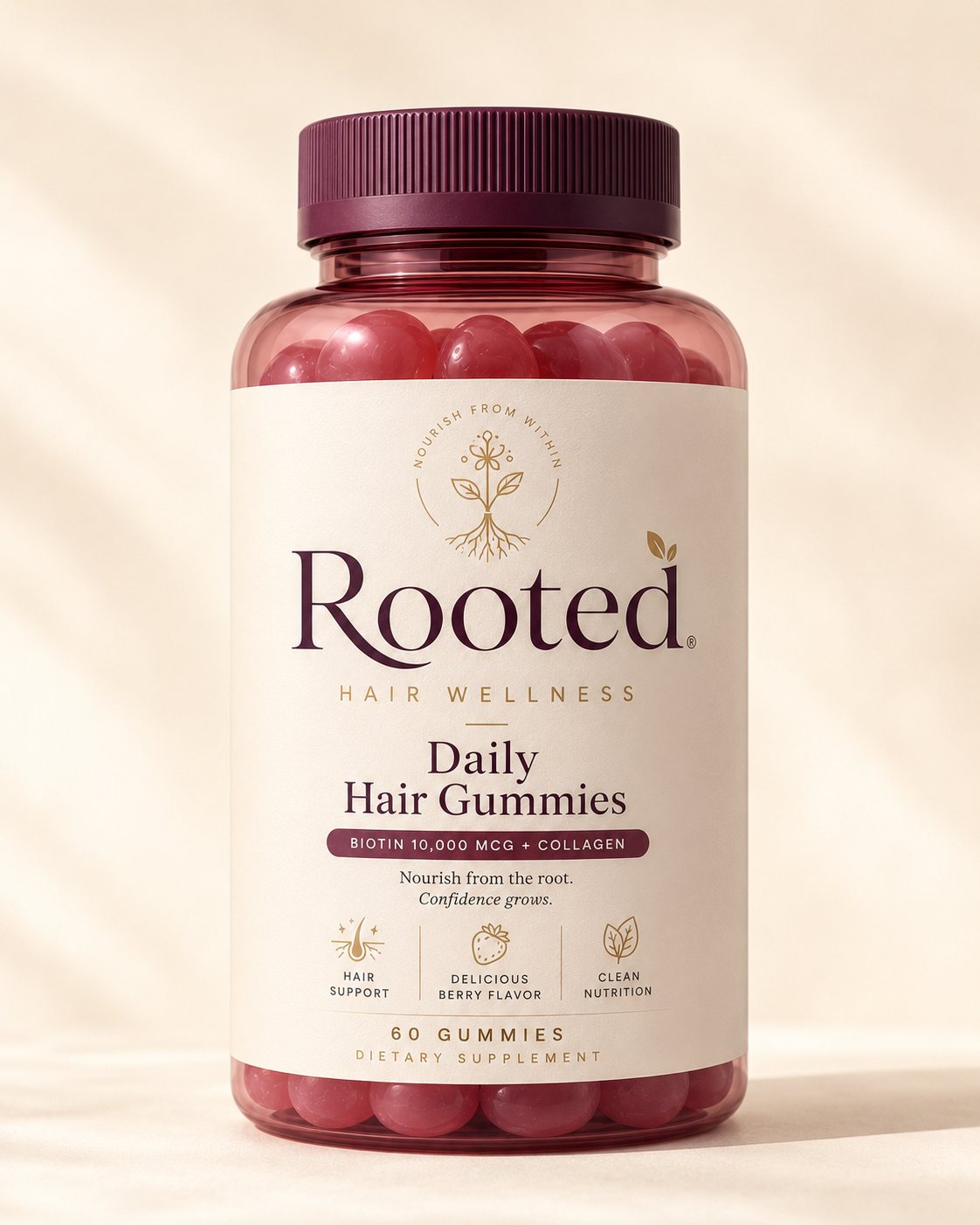 Rooted Daily Hair Gummies
